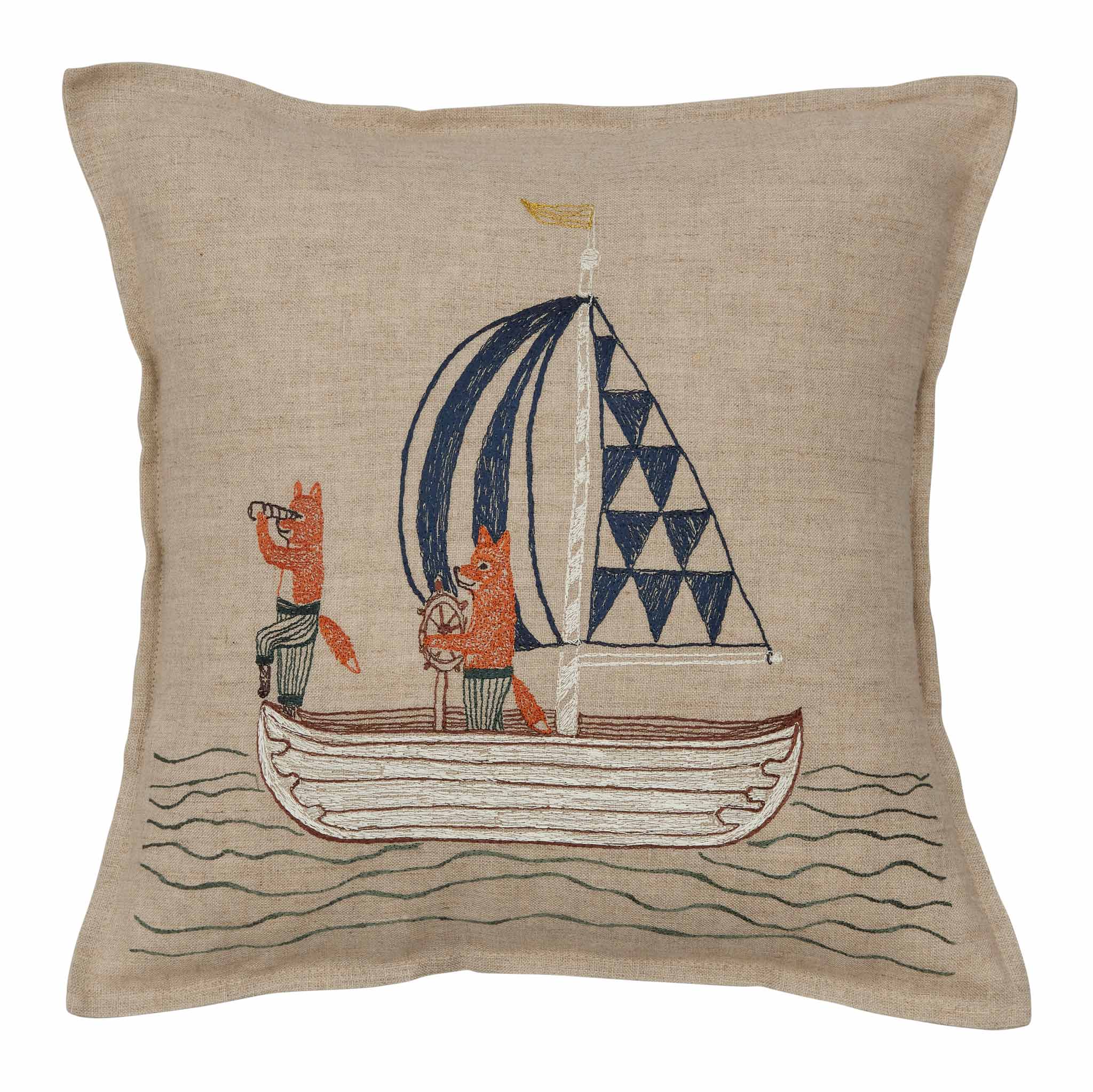 Coral & Tusk Sailing Foxes Pillow