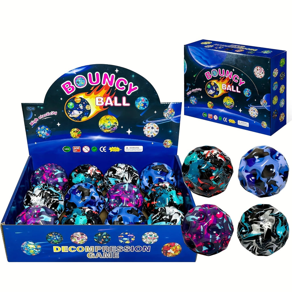High Bounce Balls 12-Pack – Super Bouncy Faux Leather Mixed Color Bouncy Balls, Extreme High Bouncing Ball Set for Kids, Improves Hand-Eye Coordination, Easy to Grip, Fun Outdoor & Indoor Play Toy