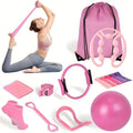 Pilates Circle Set 13-Piece – Yoga Rings, Balls, 5 Resistance Bands, Stretching Bands, Fitness Backpack, Yoga Socks & More – Complete Home Fitness Gift Set for Women & Family