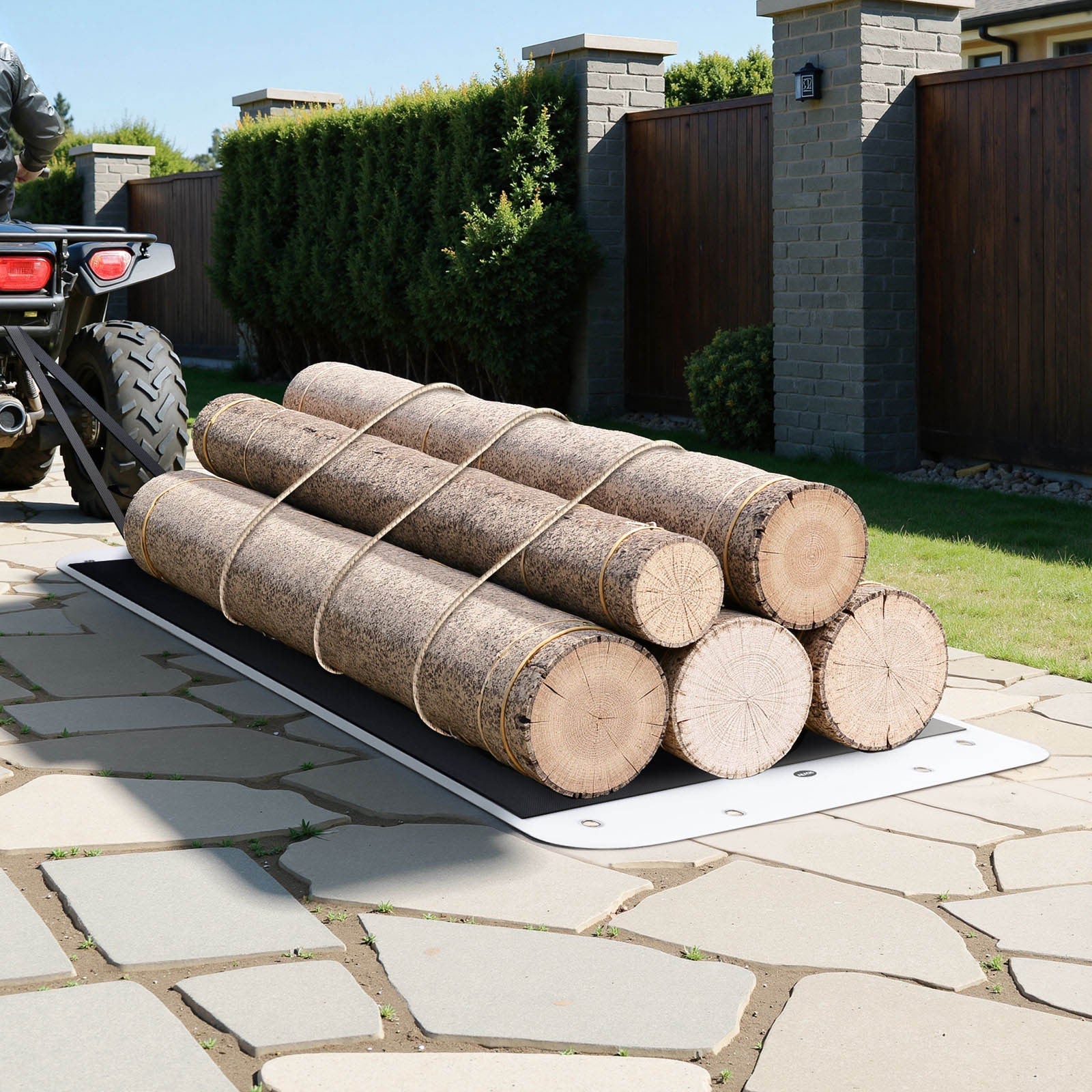 Heavy Duty Deer Drag Sled – 550 lbs Capacity PE Utility Hauling Sled for Hunting, Camping & Yard Work, Multi-Surface Tow Sled with Storage Bag & Tow Rope, Available in 72.8 & 110 Inch