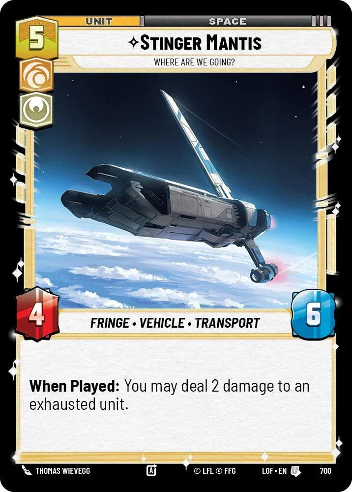 Stinger Mantis (700) - Where Are We Going? (Foil) (700) [Legends of the Force]