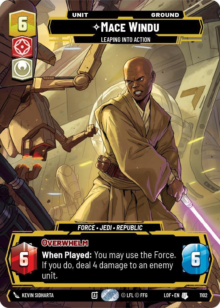 Mace Windu (1102) - Leaping into Action (Prestige Foil) (1102) [Legends of the Force]