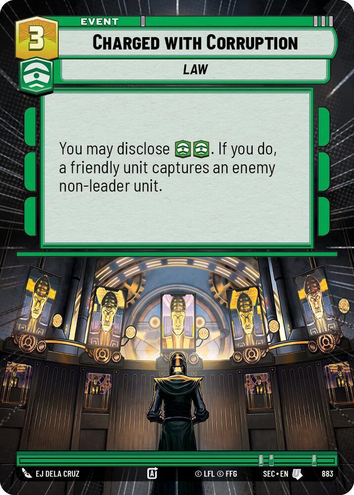 Charged with Corruption (883) (Hyperspace Foil) (883) [Secrets of Power]