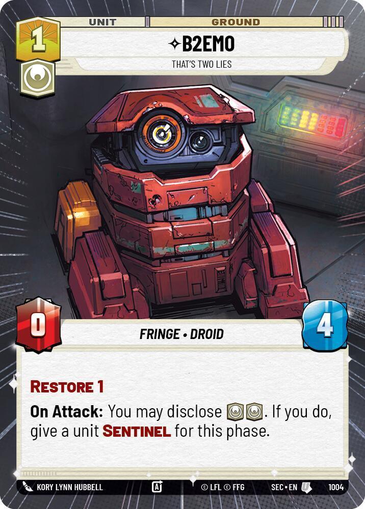 B2EMO - That's Two Lies (Hyperspace Foil) (1004) (1004) [Secrets of Power]