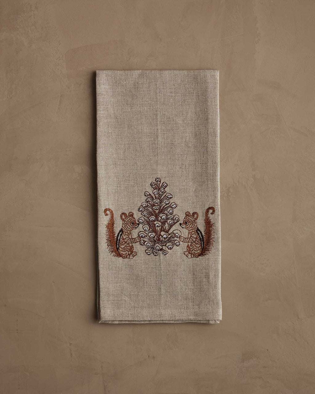 Coral & Tusk Chipmunks with Pinecone Tea Towel