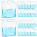 Collapsible Water Bags 20 Pack – 1.3 Gallon Each (26 Gallons Total) Food-Grade Clear Foldable Plastic Water Storage Containers for Emergency, Camping & Outdoor Use