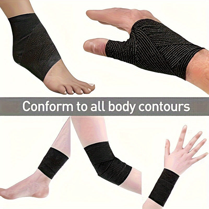 Self-Adhesive Elastic Bandage 36pcs Non-Woven – Finger, Wrist & Knee Protection Wrap, Breathable Comfortable Fitness Bandage for Indoor & Outdoor Sports, Available in Black, Blue, White & Brown