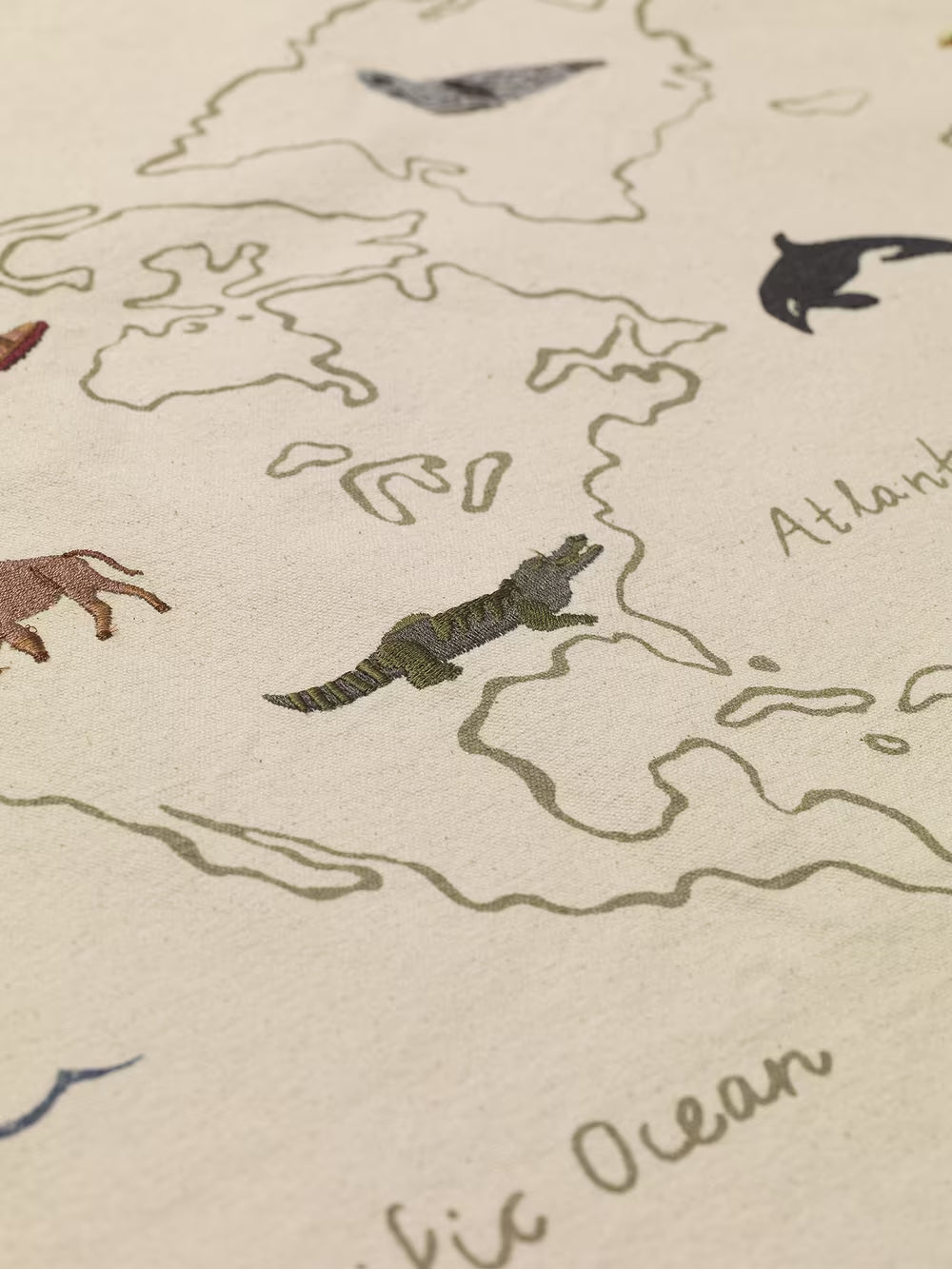 Ferm Living The World Textile Map - Off- white