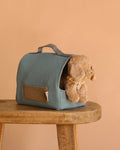 Maileg Puppy in Dusty Blue Pet Carrier - Dusty Powder
