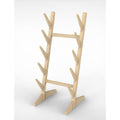 Skateboard Storage Rack 5-Layer Freestanding Wood Display Stand – Holds Longboards, Snowboards & Decks, 75° Angled Shelf with Non-Slip Base, DIY Paintable Pine Wood, Bedroom & Garage Organizer