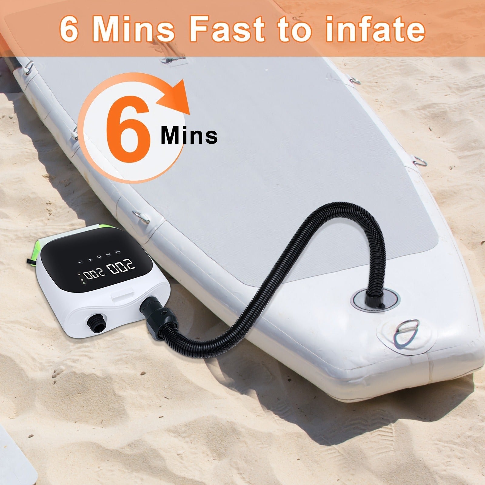 Electric SUP Pump 20PSI Portable Paddle Board Air Pump Quick Inflate Deflate for Stand Up Paddle Boards Kayak Inflatable Boat Tent Outdoor