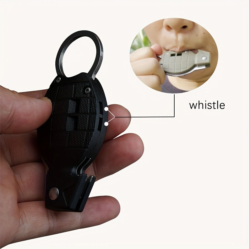 3-in-1 Golf Divot Tool Set with Whistle Keychain Clip EDC Multi-Tool Spring Button Opening Pocket Outdoor Survival Accessory