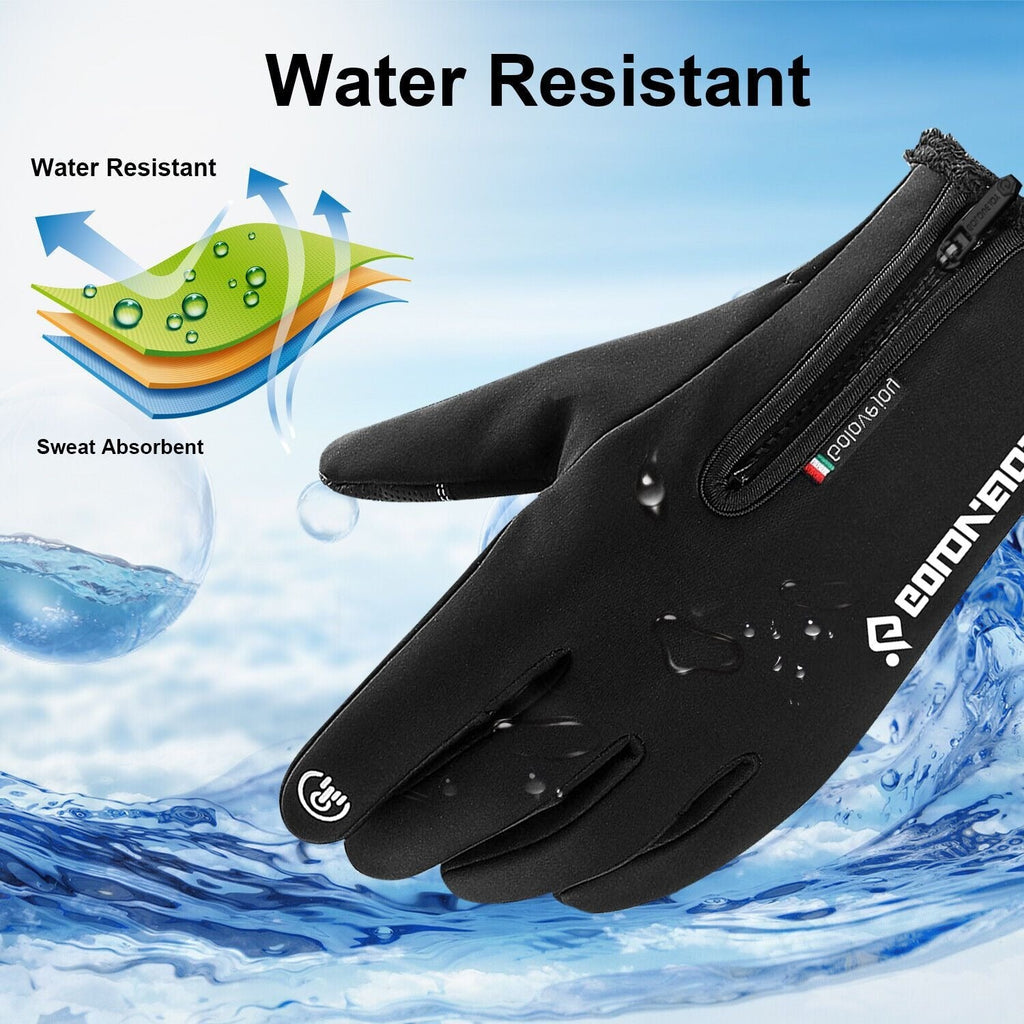 Windproof Knit Gloves for Outdoor Riding & Skiing – 2 Pairs Full-Finger Slip-Resistant Winter Gloves | 100% Polyamide Warm Gloves for Men & Women | S M L XL XXL | Black Gray