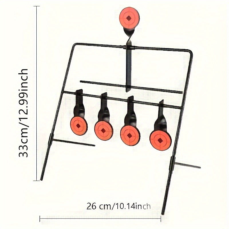 Shooting Target Stand with 4 Rotating Targets - Metal Frame Practice Target for Indoor & Outdoor Training, Airsoft BB Gun Pellet Pistol Archery Slingshot Shooting Range Accessories, Size 22-38
