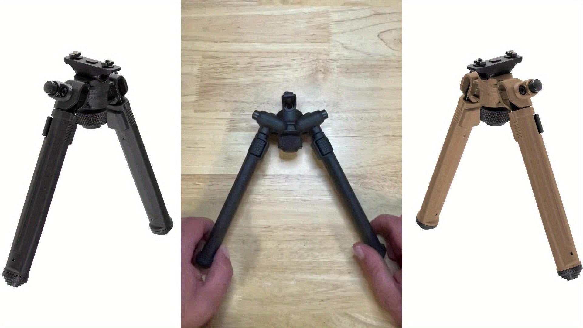 M-LOK Bipod Lightweight Aluminum Alloy Foldable Adjustable Rifle Bipod for Hunting Shooting AR15 M4 Tactical Rifle Non-Slip Rubber Feet Quick Release Black Flat Dark Earth