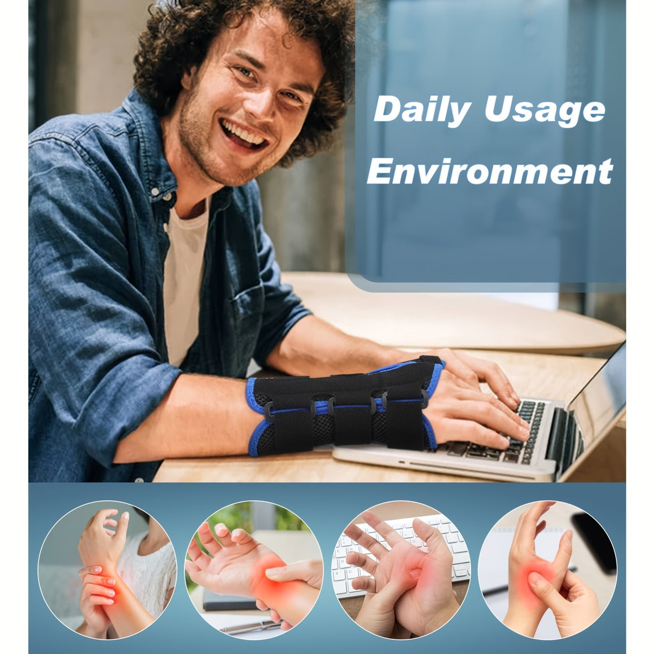 Wrist & Thumb Brace Complete Support Set with Adjustable Shoulder Strap, Night Clip Stabilizer, Wrist Tube & Hand Support – Unisex Compression Wrap for Pain Relief