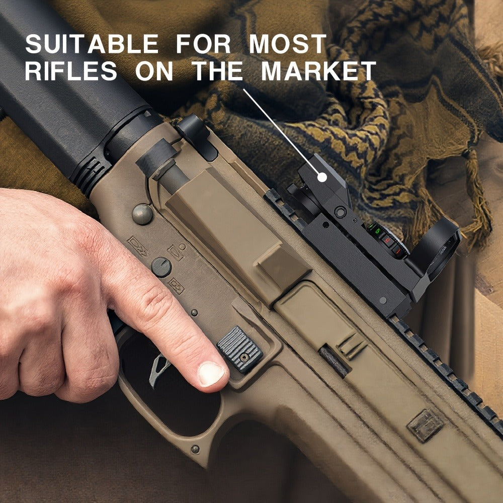 Red Green Dot Sight 33mm with 4 Reticle Modes – Dual Illuminated Rifle Scope, 1x Magnification, 1 MOA Adjustment, Parallax-Free Rail Mount Optic for Hunting, Target Shooting & Tactical Use on Rifles Shotguns Carbines