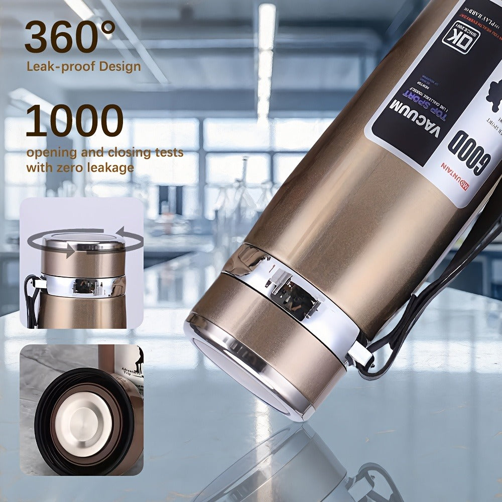 Insulated Water Bottle 1000ml 316 Stainless Steel – Double Wall Vacuum Flask with Leak-Proof Lid, Wide Mouth, Keeps Drinks Hot & Cold All Day for Camping, Hiking & Travel