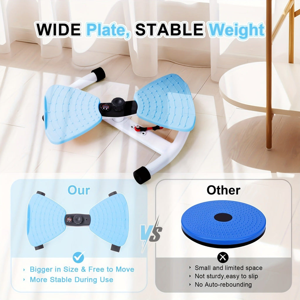 Waist Twisting Board Ab Twister for Home Gym – Noiseless 360° Twist Exercise Machine with Digital Display, Figure-8 Resistance Band & 360 LBS Capacity – Track Time, Reps & Calories