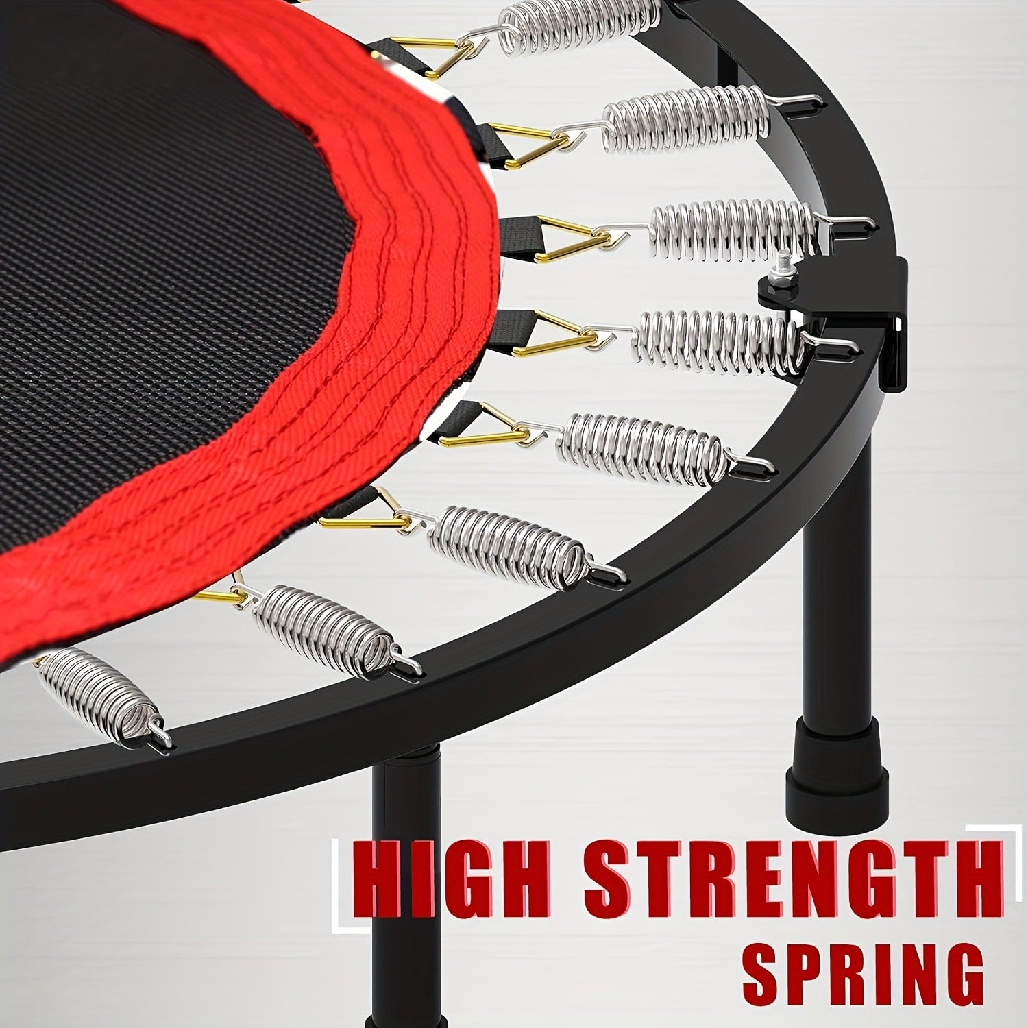 40" Foldable Mini Trampoline Rebounder for Adults & Family Indoor Fitness, Weight Loss & Cardio Workout – Small Jumping Bed for Home Gym