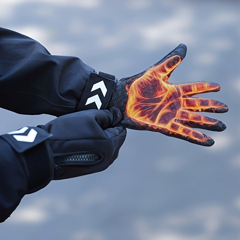 Thermal Touchscreen Gloves for Men & Women – Windproof Full-Finger Winter Gloves | Polyamide Warm Anti-Slip Outdoor Gloves | Available in 1 Pair or 3-Pack | S M L XL | Black Pink Blue