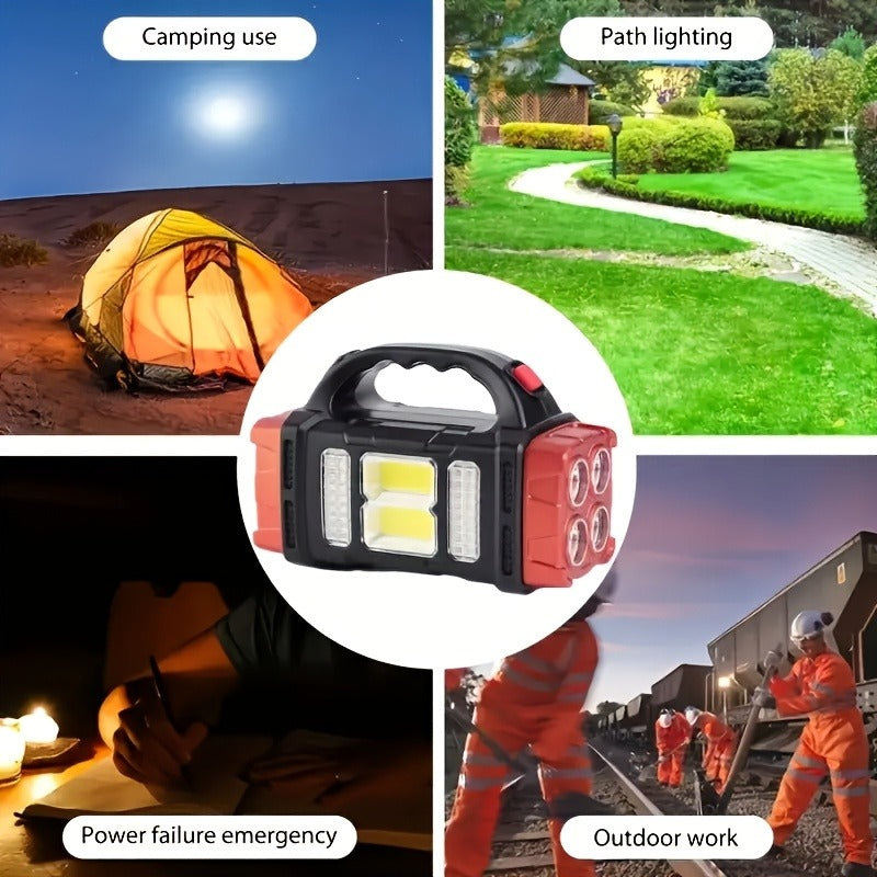 Solar Rechargeable Flashlight 2-Pack, High Lumen LED Handheld Spotlight Searchlight USB-C Charging, Outdoor Torch for Camping Hunting Emergency Work Light, Buy 1 Get 2