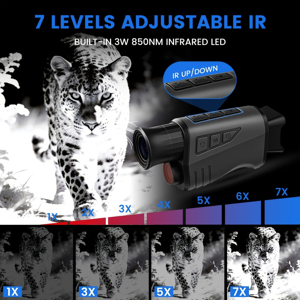 Night Vision Monocular 10x40 IR – 16x Digital Zoom, 32GB Card