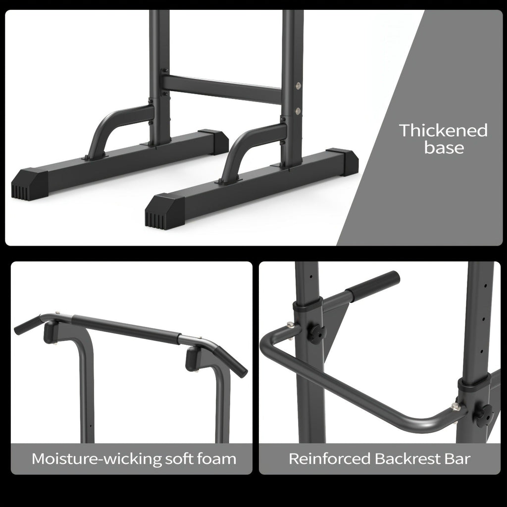 Power Tower Dip Station with Pull Up Bar – Adjustable Height Multi-Function Home Gym Strength Training Workout Station for Dips, Chin Ups, Push Ups, Leg Raises & Upper Body Exercise, 3 Models Available