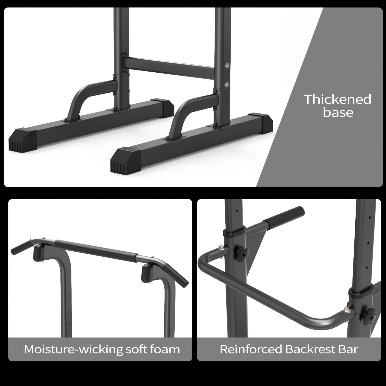 Power Tower Dip Station with Pull Up Bar – Adjustable Height Multi-Function Home Gym Strength Training Workout Station for Dips, Chin Ups, Push Ups, Leg Raises & Upper Body Exercise, 3 Models Available