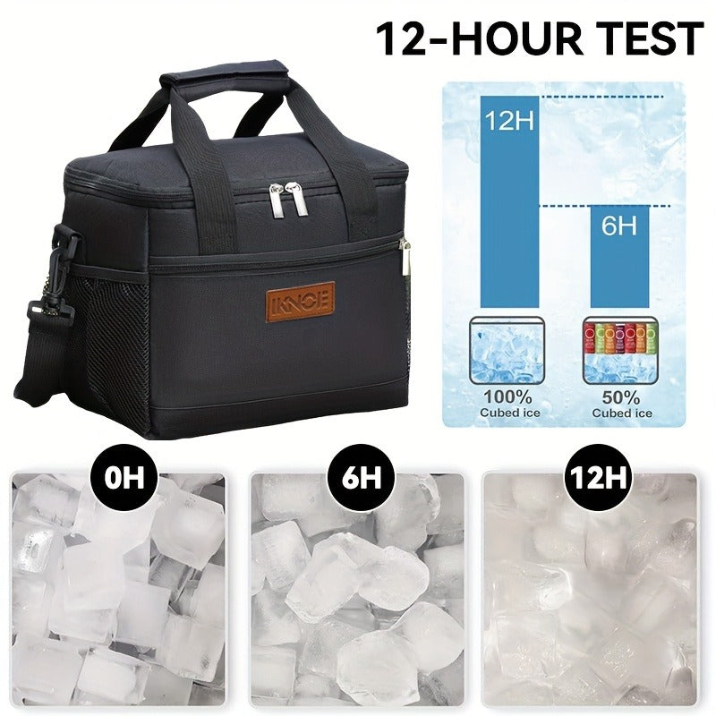 Insulated Lunch Bag Foldable Thermal Tote Leak-Proof Aluminum Foil Bento Box Carrier Reusable Cooler Bag Keeps Food Cold Fresh for Work Travel Picnic School