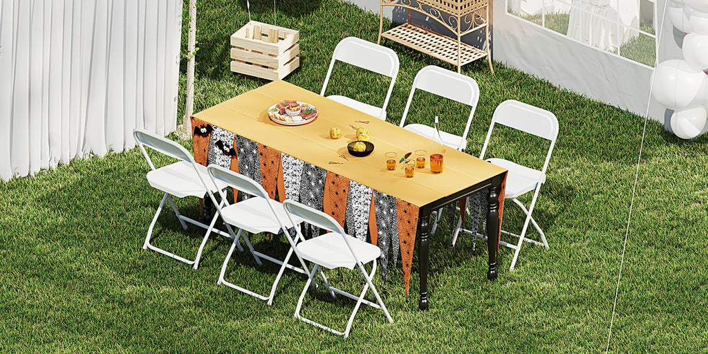 Commercial Folding Chairs Stackable – 350lb Heavy Duty Steel Frame, Weather Resistant Plastic, Indoor & Outdoor Event Seating – White or Black, 4 to 20 Pack for Weddings & Parties