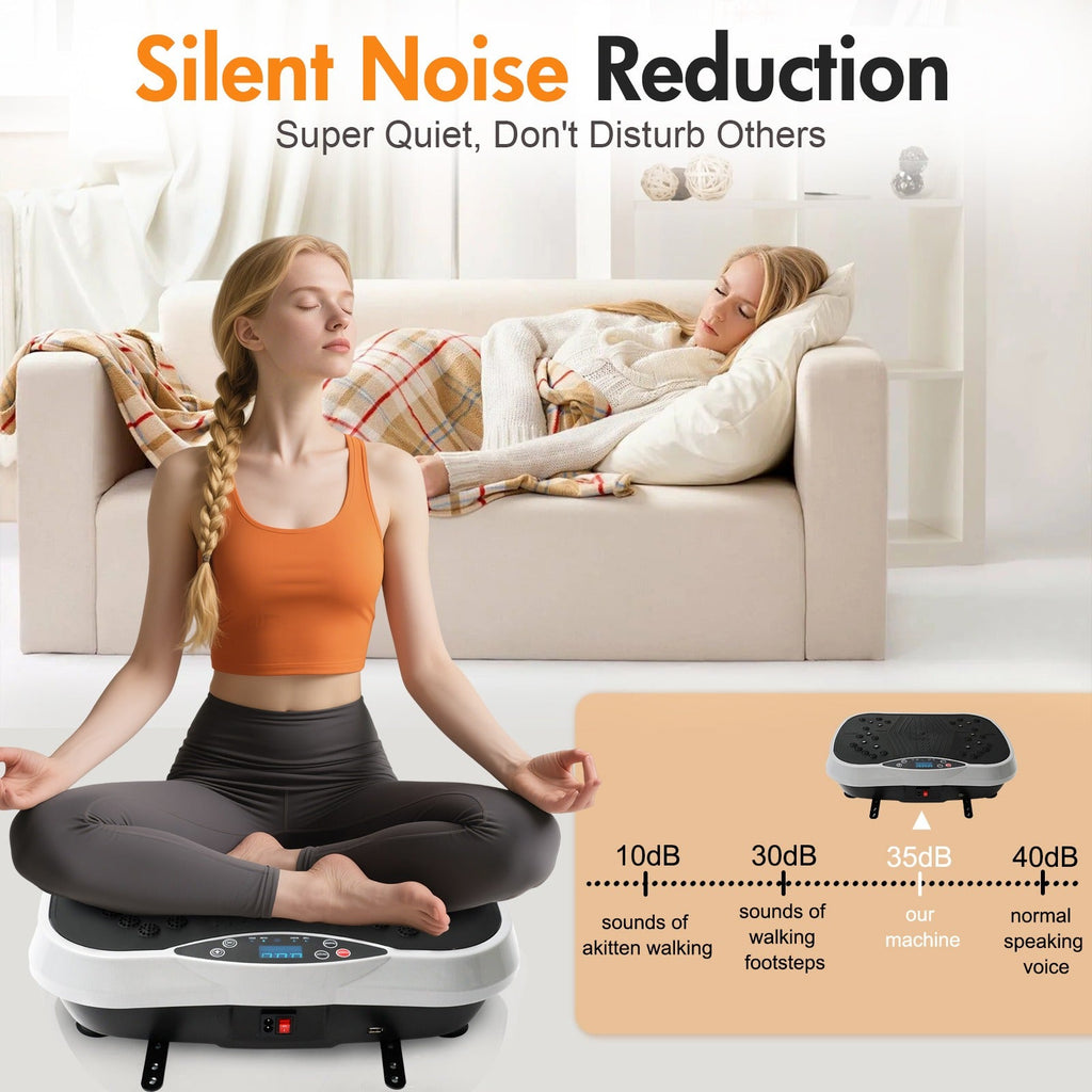 Vibration Plate Exercise Machine 120 Speed Levels – 5 Resistance Bands, LCD Display, Remote Control, 3 Workout Programs – Full Body Shaker for Weight Loss & Fat Burning, Women & Men