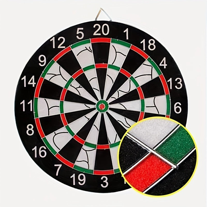 Double-Sided Flocking Dartboard Set 17 Inch | Solid Alloy Frame with 6 Practice Darts & 6 Luxury Darts | Thick Dart Target Board for Family Entertainment Casual Games Office Decompression
