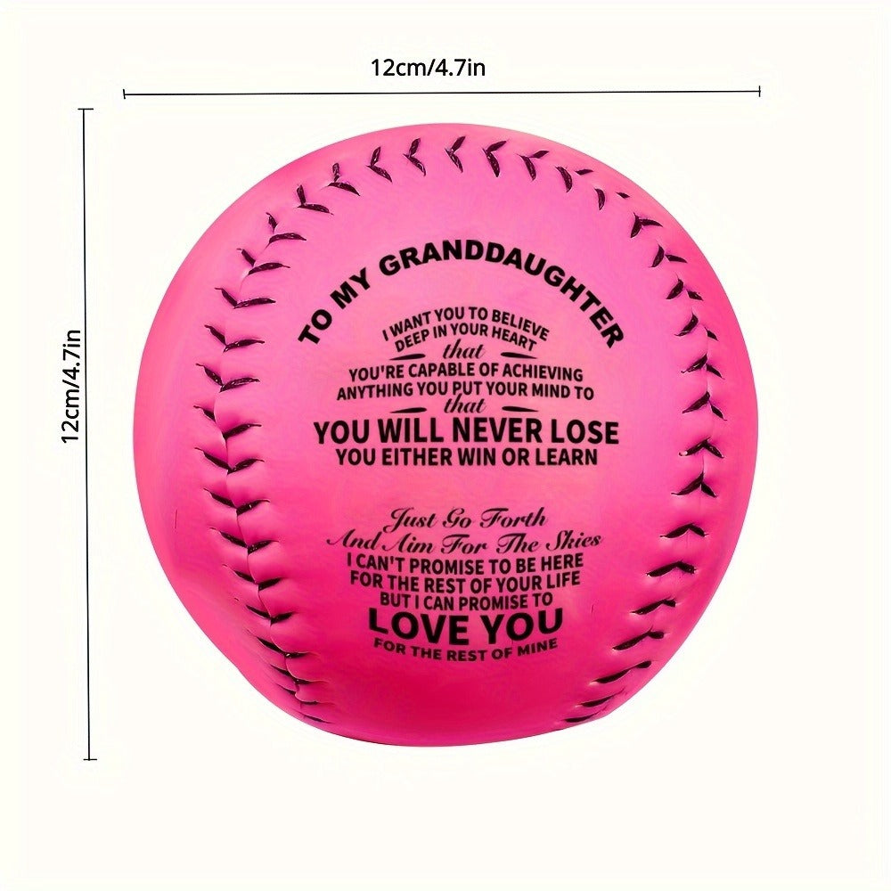 Inspirational PU Softball Gift for Granddaughter Birthday Christmas