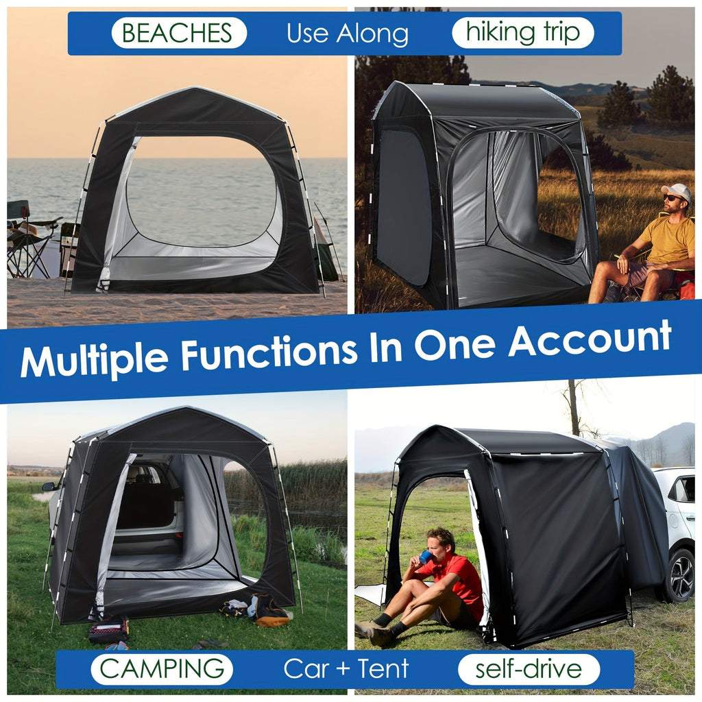 SUV Tent for Camping 5 Person Car Camping Tent Waterproof Tailgate Tent Easy Setup with Porch Awning for Outdoor Road Trip Family Camping Black Gray Navy Green
