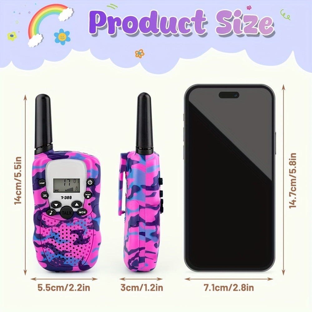 FRS Walkie Talkies 22 Channel 3 Mile Range VOX 99 Privacy Codes Kids Family Two Way Radio for Camping Hiking Cycling Outdoor