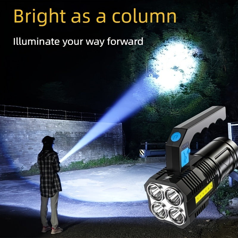 XHP90 Tactical Flashlight 2 Pack 300 Lumen 4 Modes USB Rechargeable 18650 Camping Light with Battery Display 200m Beam