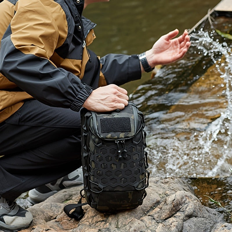 MOLLE Shoulder Bag – Large Capacity Tactical Chest Pack, Waterproof Nylon EDC Crossbody Bag for Hiking, Cycling, Fishing & Camping, Multi-Compartment, Adjustable Strap