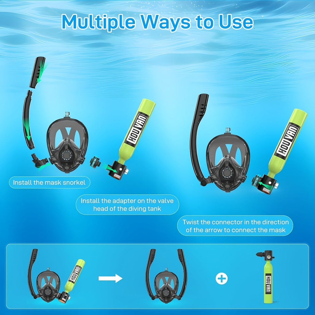 Aluminum Alloy Mini Diving Tank 0.5L – Portable Scuba Oxygen Cylinder with Regulator for Underwater Photography Snorkeling Recreation Leisure Diving Adults