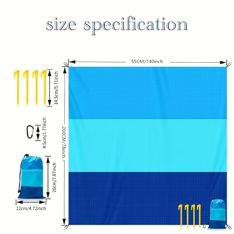 Sandproof Beach Blanket Oversized 55"x78" – Lightweight Waterproof Large Mat for Adults, Travel Camping Hiking Picnic Outdoor Beach Towel