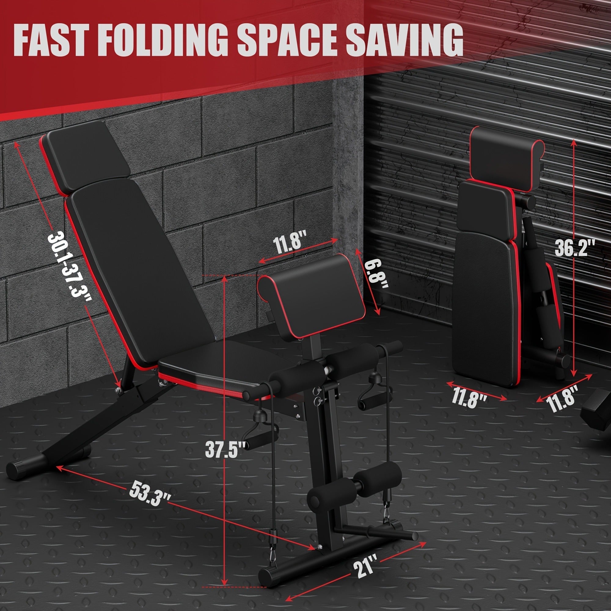 14-in-1 Adjustable Weight Bench Foldable – 770lb Capacity, Multi-Function Full Body Strength Training, Space-Saving Design – Home Gym Workout Bench