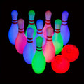 Glow in the Dark Bowling Set for Kids – 10 Pins & 2 Balls Indoor Outdoor Game Boys Girls Birthday Gift