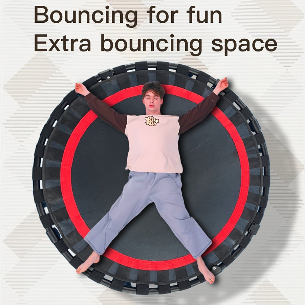 Mini Trampoline 40 Inch Collapsible Fitness Rebounder 660LBS Capacity, Adjustable Foam Handle Bars, Durable Elastic Straps & Thick Steel Frame, Quiet Indoor Outdoor Exercise Trampoline, Blue Green Red