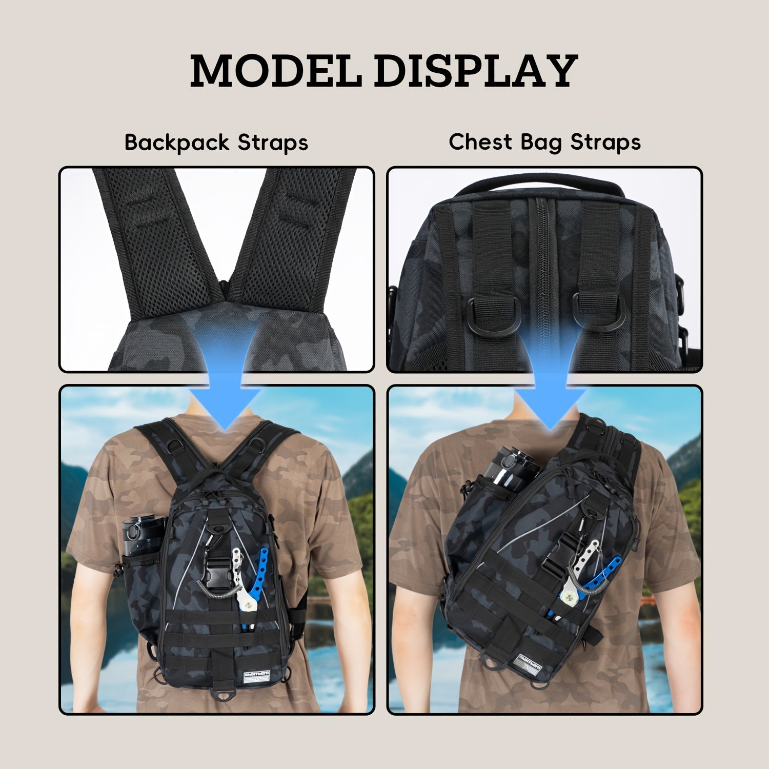 Waterproof Fishing Backpack Tackle Sling Bag – Rod Holder Daypack for Shore, Kayak & Fly Fishing | Men Women Outdoor Gear