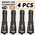 Zoomable Rechargeable Flashlight 800 Lumen High Power LED Torch Adjustable Beam for Camping Fishing Hunting Emergency EDC