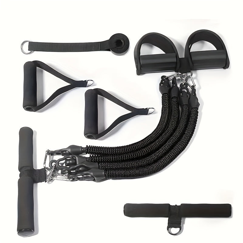 Resistance Band Set 6-in-1 Multifunctional Pedal Puller with Adjustable Tensioner for Body Stretching, Strength Training, Gym Workout & Fitness Exercise – Multiple Resistance Levels