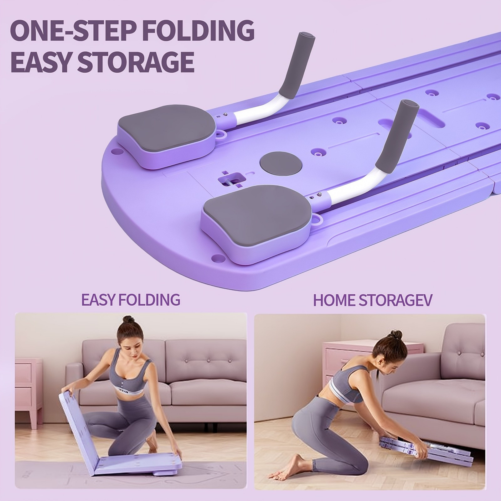Foldable Pilates Board 8-in-1 with Resistance Bands – Anti-Slip Yoga Push-Up Board for Core Strength, Balance, Fat Burning & Full Body Home Gym Training