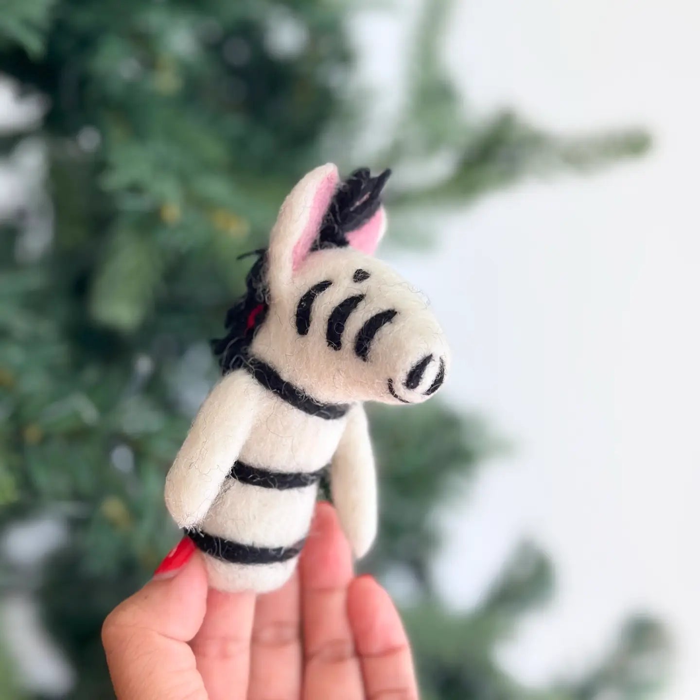 Felt Finger Puppet: Zebra