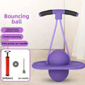 Bounce Ball with Handle for Kids & Adults – High-Elasticity Hopper Ball, Durable Wear-Resistant Jumping Ball for Fitness & Outdoor Fun, No Battery Needed, Purple, Red & Blue, Great Festival Gift