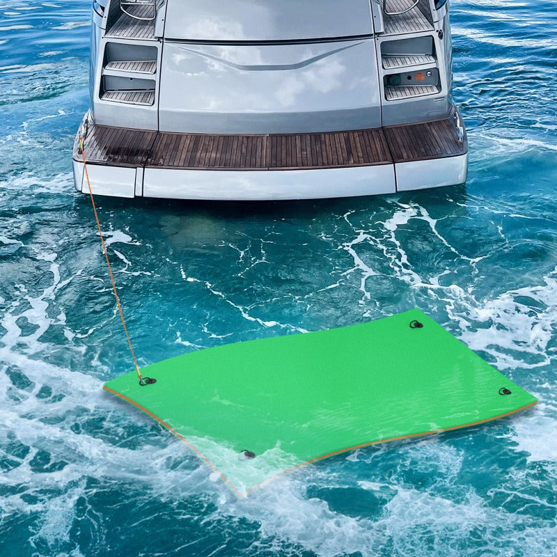 Floating Water Mat 12x6ft – 3-Layer Tear-Resistant Giant Lake Lily Pad, High-Visibility, Bungee Tether Included for Pool River Ocean Outdoor Water Recreation